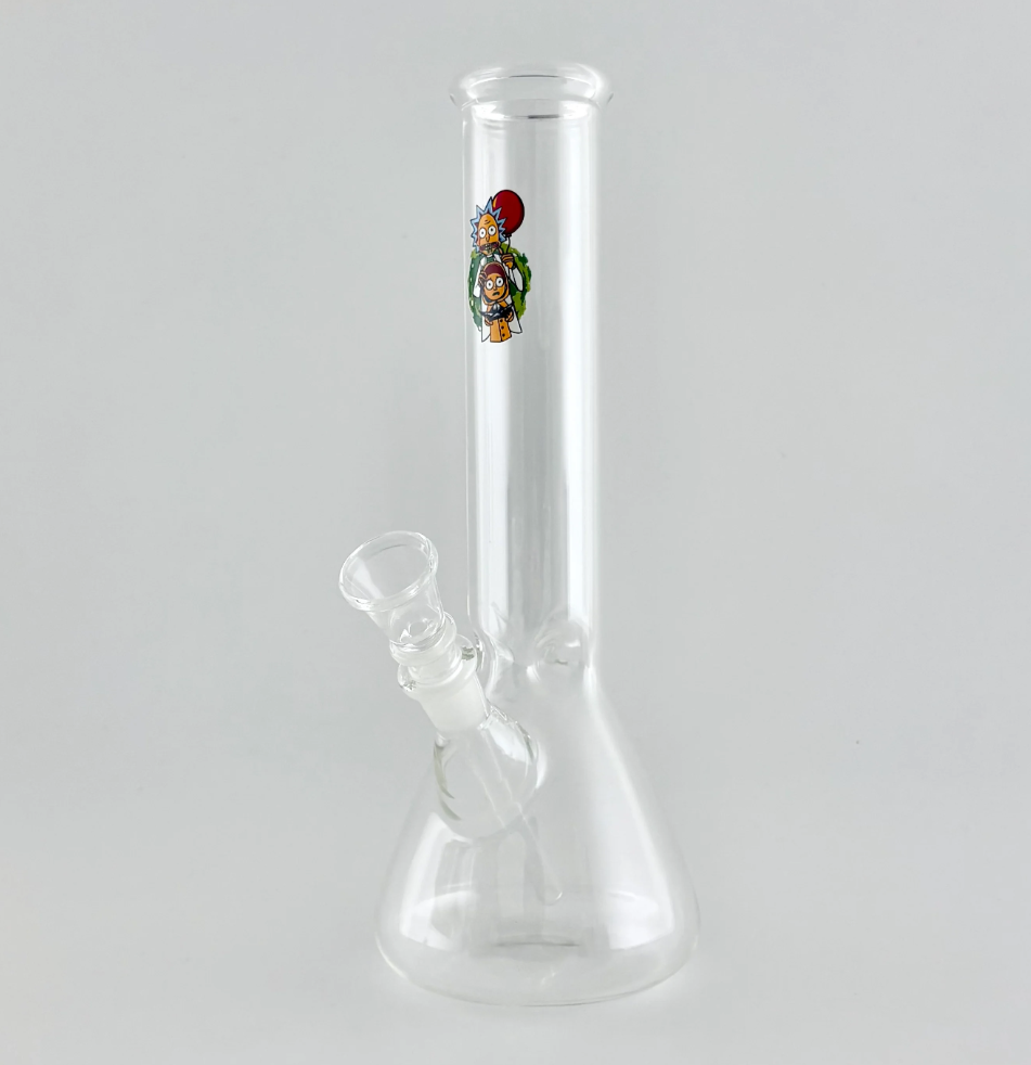 10" Cartoon Glass Beaker Bong  Design A