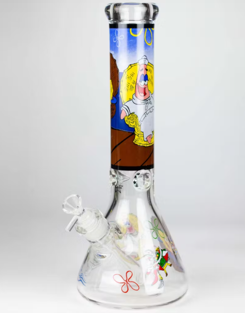 14" Cartoon 9 mm glass bong Design E