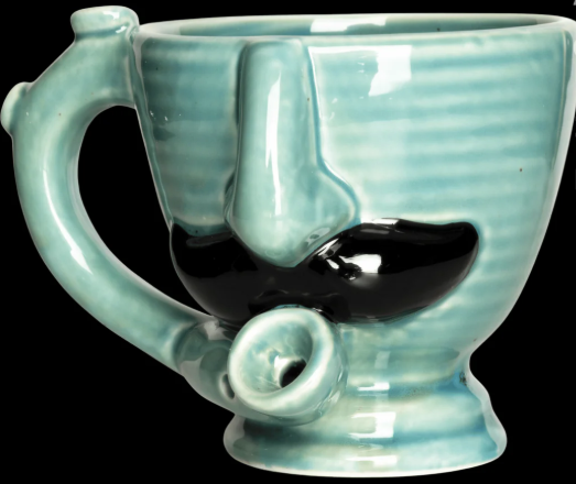 Ceramic Mug Green Mustache
