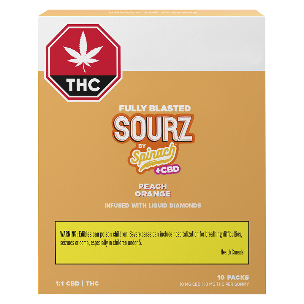 Fully Blasted Peach Orange 1:1 THC CBD Gummies  10x