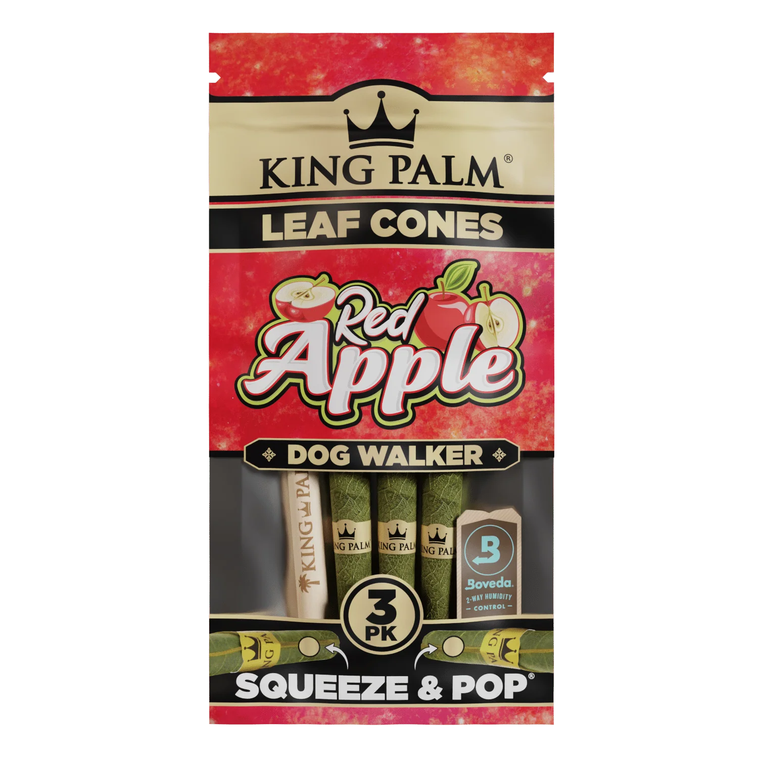 King Palm - Red Apple Leaf Cones - 3 pk