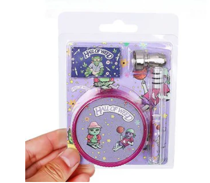 Glass Tube Pipe with Grinder Hall of Weed