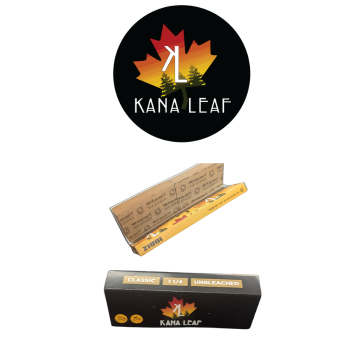 Kana Leaf Branded Rolling Papers -  Non-Bleached Classic1 1/4