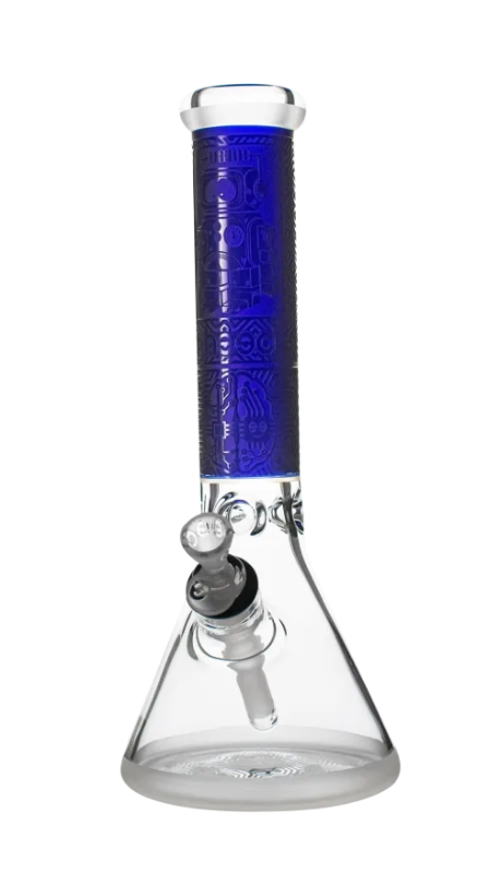 Glass 13" Sandblaster Beaker  Blue