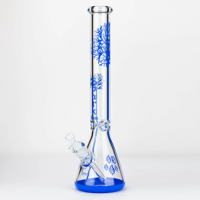 Spark - 18" Tree Of Live 9mm Glass Water Bong - Blue