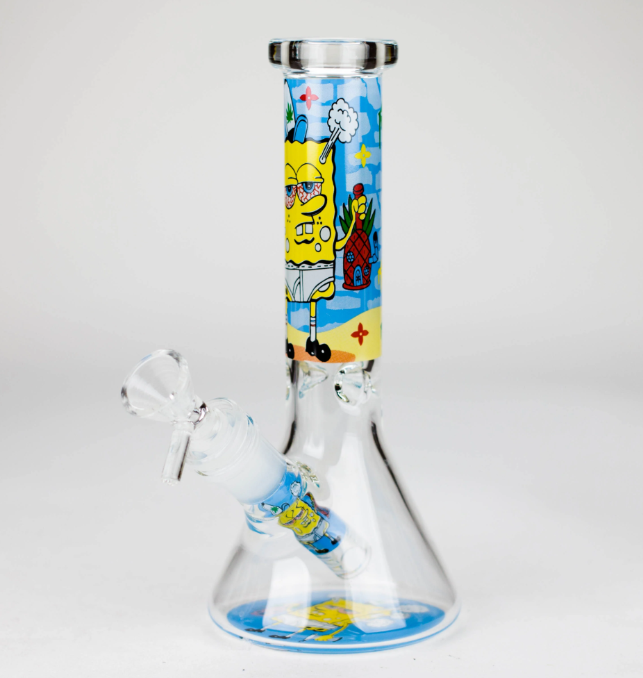 4mm Cartoon Design Beaker Bong  Design F