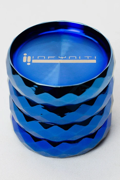Infyniti - Ridged 4 parts metal herb grinder- Blue