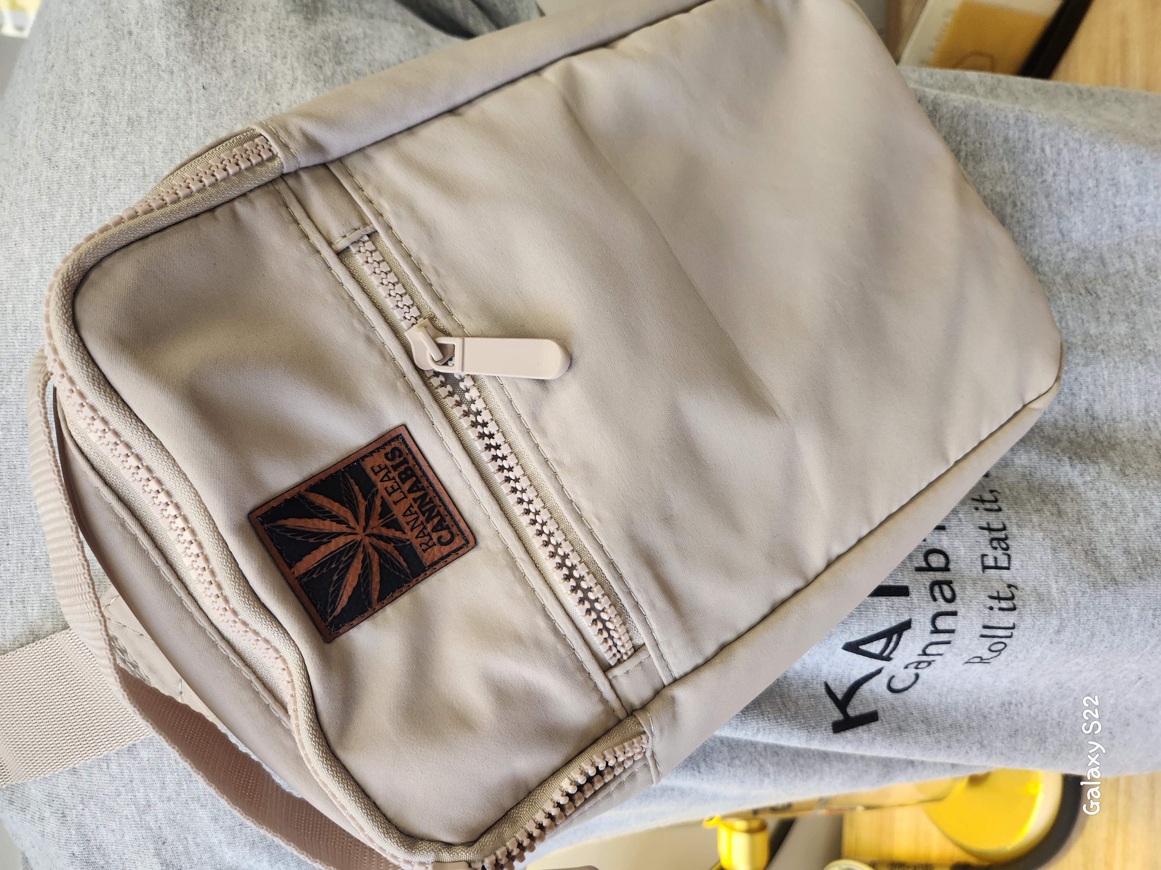 Branded Cross Body Bag  Sahara Sand