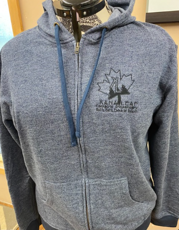 Kana Leaf's Branded Adult Denim Coloured Fleece FullZip HoodieXXL